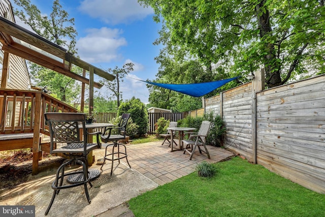 2426 Chestnut St, Falls Church, VA 22043 - view of patio featuring a fenced backyard and outdoor dining space