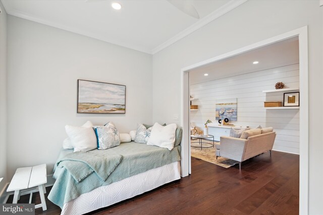 141 W St Unit 304, Annapolis, MD 21401 - bedroom with crown molding, wood finished floors, and recessed lighting
