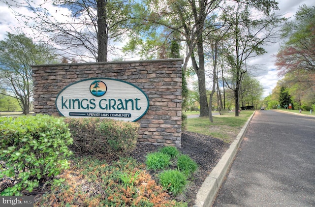 view of community sign
