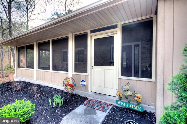 view of exterior entry