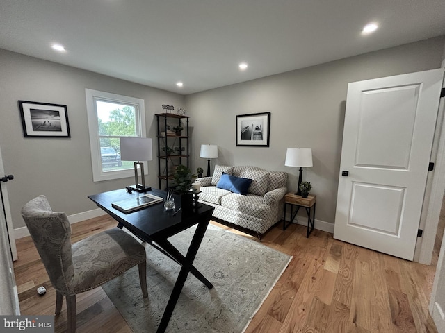 849 Glenn Cir, Wayne, PA 19087 - office area with light wood finished floors, baseboards, and recessed lighting
