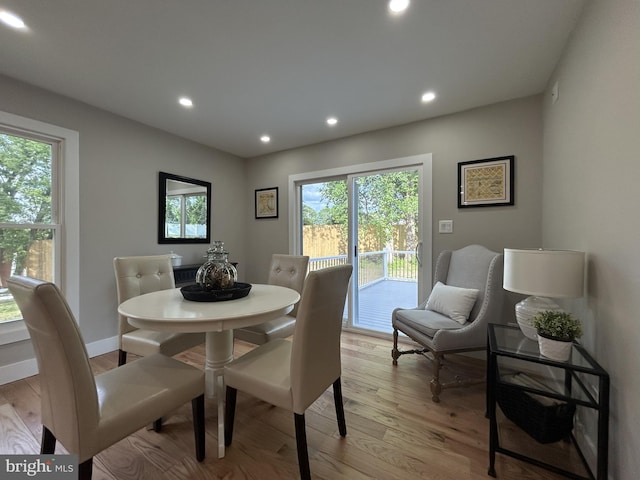 849 Glenn Cir, Wayne, PA 19087 - dining room with light wood-style floors, recessed lighting, and baseboards