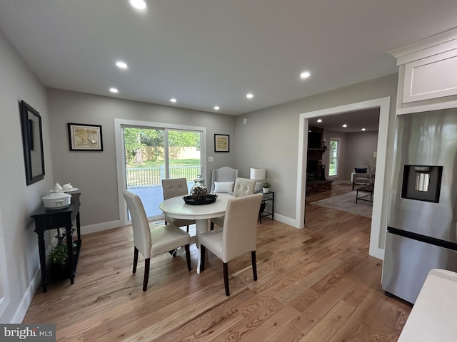 849 Glenn Cir, Wayne, PA 19087 - dining space with light wood-style floors, recessed lighting, and baseboards