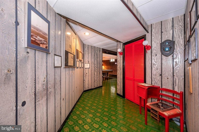 7198 Allegheny Dr, Frederick, MD 21702 - hall featuring recessed lighting and wood walls