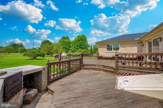 7198 Allegheny Dr, Frederick, MD 21702 - wooden deck featuring a yard