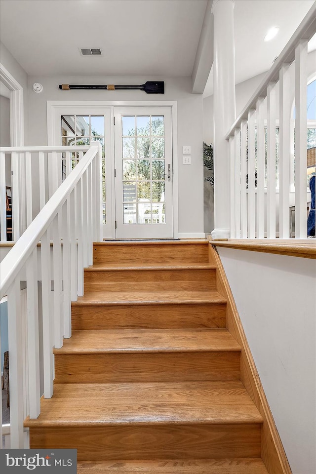 stairs with visible vents