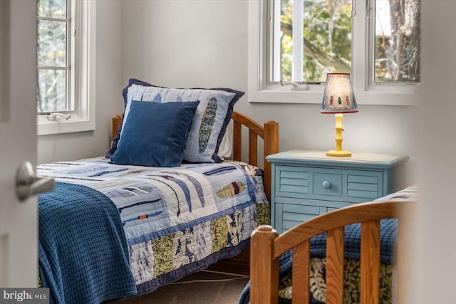 view of carpeted bedroom