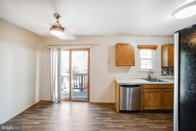 24 Long Green Ct, Silver Spring, MD 20906 - kitchen featuring light countertops, dark wood-style flooring, stainless steel appliances, and a sink
