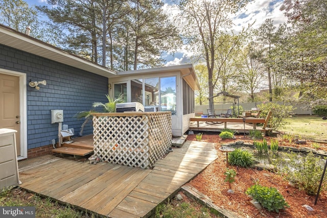 1036 S Schumaker Dr, Salisbury, MD 21804 - wooden terrace with a sunroom