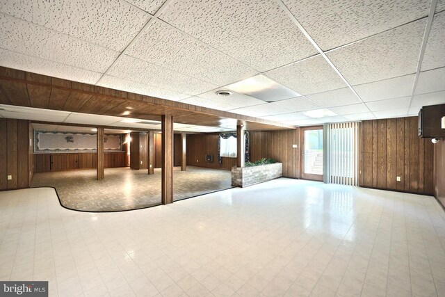 6 Summer Dr, Gettysburg, PA 17325 - below grade area with wooden walls, tile patterned floors, and a paneled ceiling
