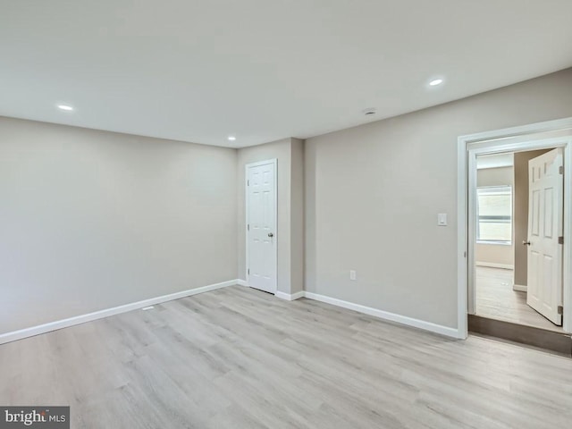 1324 W Pratt St, Baltimore, MD 21223 - below grade area featuring light wood-style flooring and recessed lighting