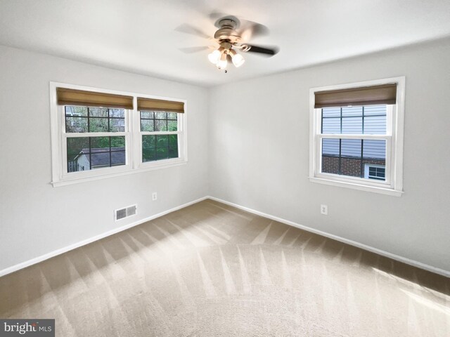 4987 Dequincey Dr, Fairfax, VA 22032 - carpeted spare room with visible vents, baseboards, and ceiling fan