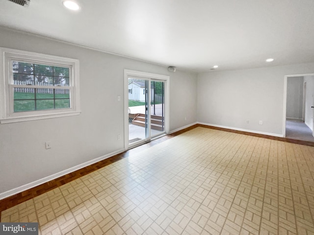 4987 Dequincey Dr, Fairfax, VA 22032 - spare room featuring recessed lighting, baseboards, and brick patterned floor