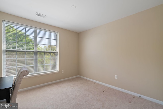 13945 Hollow Wind Way Unit 201, Woodbridge, VA 22191 - unfurnished office featuring light carpet, baseboards, visible vents, and a wealth of natural light