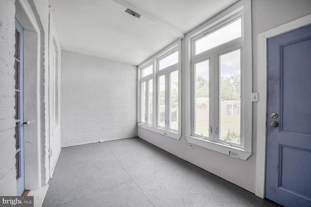 4516 13th St NW, Washington, DC 20011 - unfurnished sunroom featuring brick wall and french doors