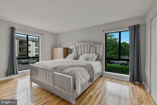 623 Center St Unit 101, Herndon, VA 20170 - bedroom featuring multiple windows and light wood-type flooring