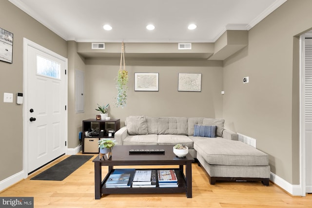 1936 Capitol Ave NE, Washington, DC 20002 - living area with ornamental molding, baseboards, wood finished floors, and recessed lighting