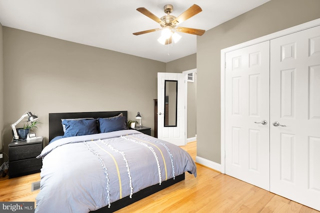1936 Capitol Ave NE, Washington, DC 20002 - bedroom featuring wood finished floors, a closet, baseboards, and ceiling fan