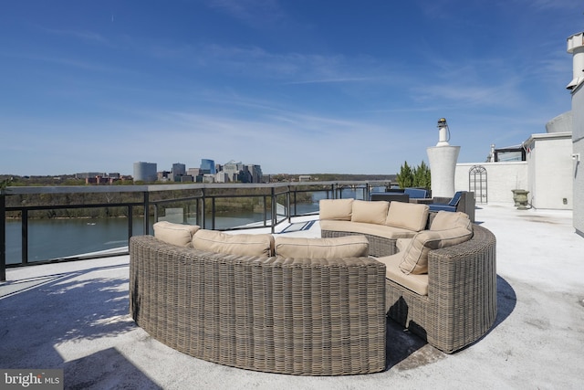 2700 Virginia Ave NW Unit 808, Washington, DC 20037 - view of patio featuring a water view and an outdoor hangout area