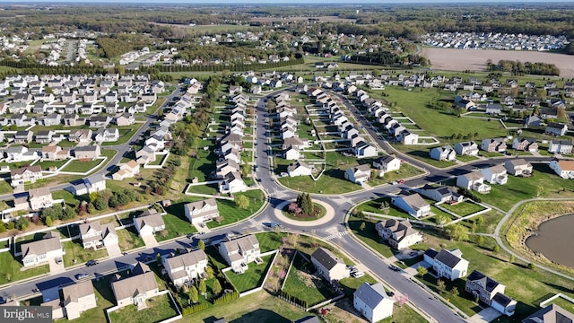 aerial view with a residential view