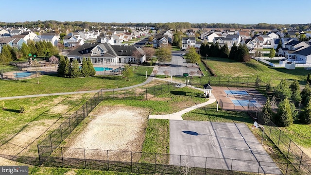 drone / aerial view with a residential view