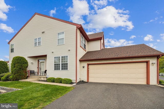 751 Chanticleer, Cherry Hill, NJ 08003 - view of front facade with driveway, a garage, roof with shingles, and a front yard