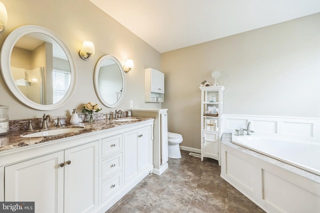 751 Chanticleer, Cherry Hill, NJ 08003 - bathroom with a garden tub, double vanity, toilet, and a shower