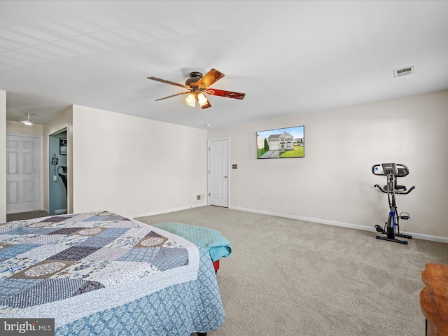 200 Rubens Cir, Martinsburg, WV 25403 - carpeted bedroom featuring visible vents, baseboards, and a ceiling fan