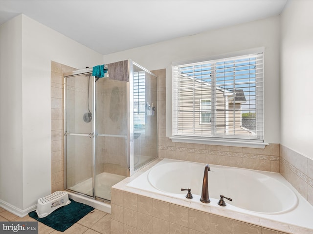 200 Rubens Cir, Martinsburg, WV 25403 - full bath featuring a shower stall, tile patterned floors, and a garden tub