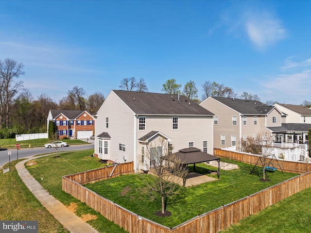 200 Rubens Cir, Martinsburg, WV 25403 - rear view of property with a gazebo, a residential view, and a yard