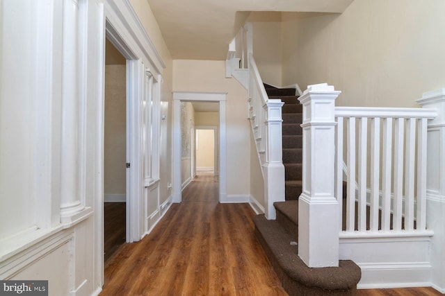 2607 Quantico Ave, Baltimore, MD 21215 - hallway featuring stairs and wood finished floors