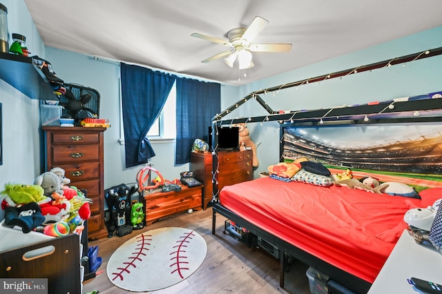 213 Stump Rd, North Wales, PA 19454 - bedroom featuring a ceiling fan and wood finished floors