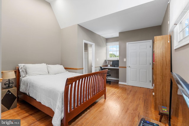 1823 Westmoreland St, Mclean, VA 22101 - bedroom featuring light wood finished floors, an office area, lofted ceiling, and baseboards