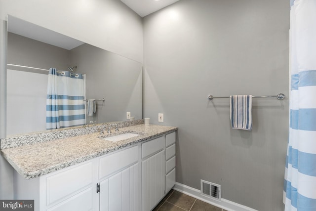 1823 Westmoreland St, Mclean, VA 22101 - bathroom with baseboards, tile patterned flooring, vanity, and a shower with curtain