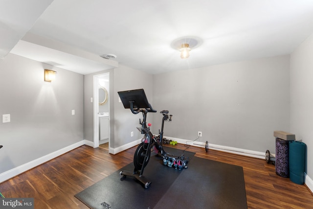 1823 Westmoreland St, Mclean, VA 22101 - workout room featuring wood finished floors and baseboards