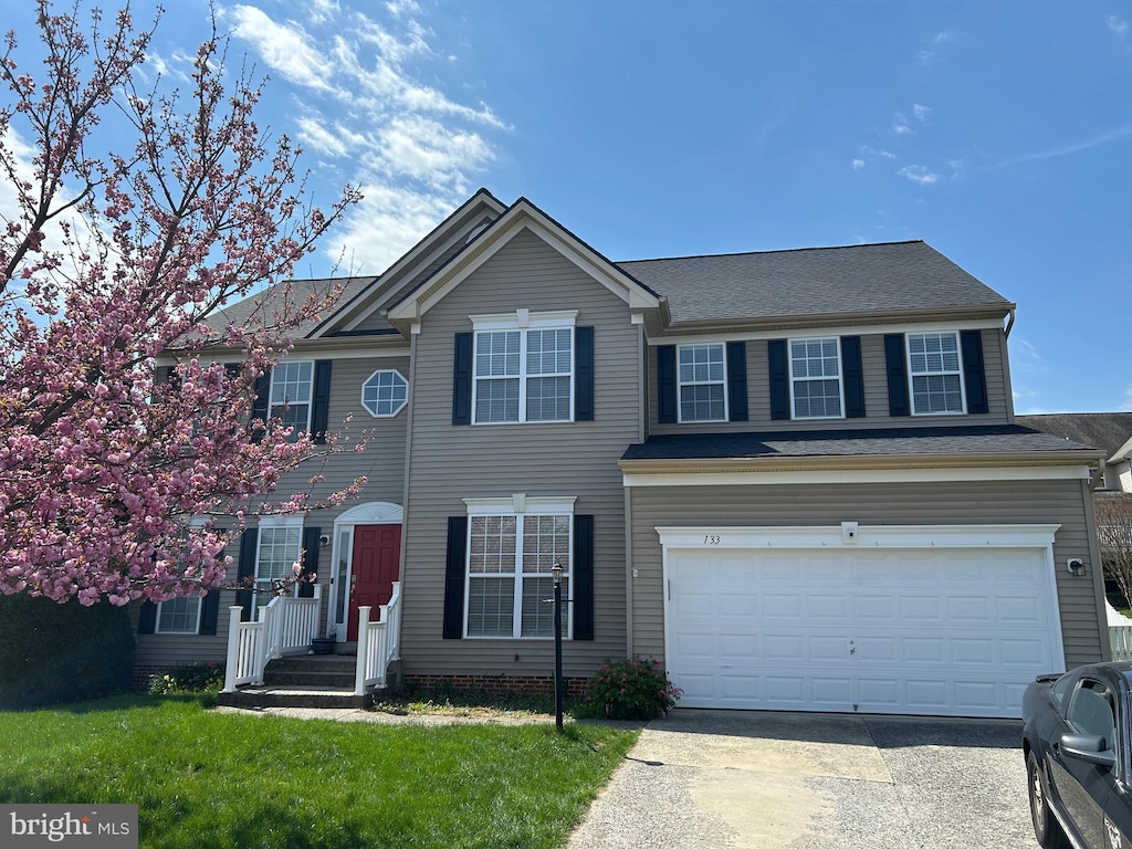 133 Picasso Ct, Martinsburg, WV 25403 - view of front of property with concrete driveway, a front lawn, and a garage