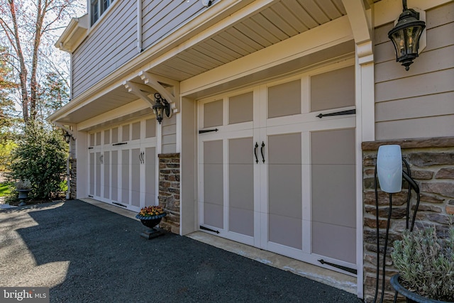garage with driveway