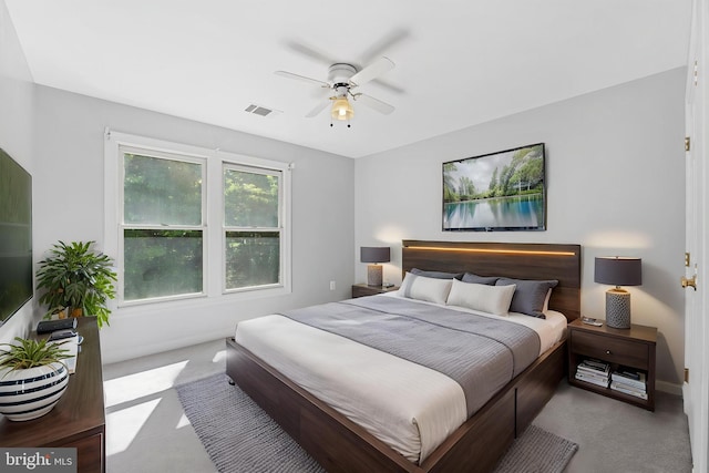 5325 Sandy Point Ln, Clifton, VA 20124 - bedroom with baseboards, a ceiling fan, and carpet