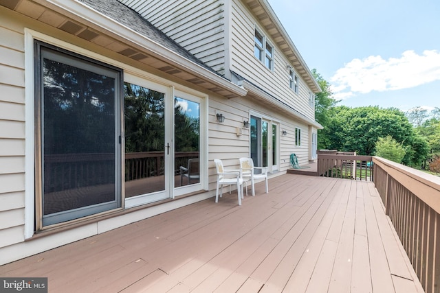deck with french doors