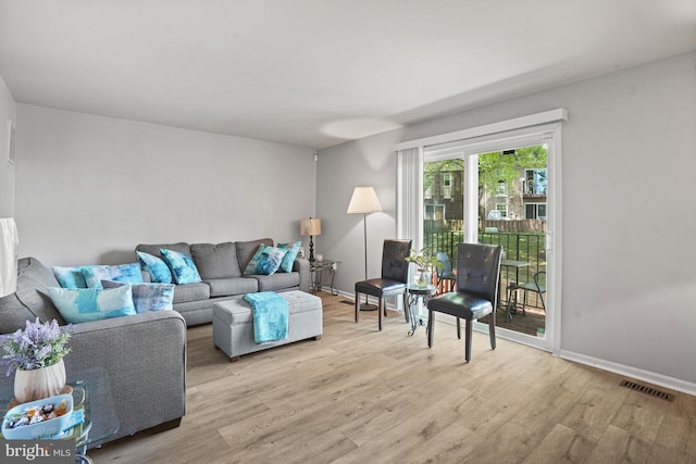 3815 Gawayne Ter Unit 31-381, Silver Spring, MD 20906 - living room featuring baseboards, visible vents, and light wood-style floors