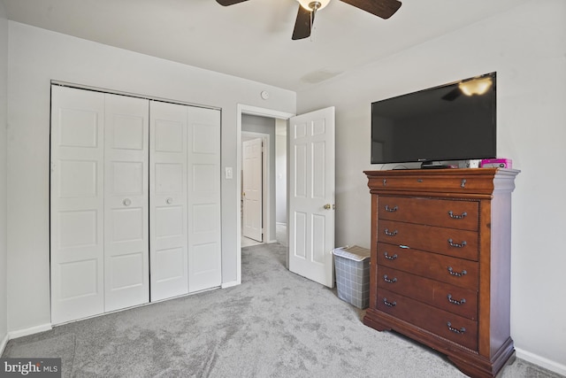 3815 Gawayne Ter Unit 31-381, Silver Spring, MD 20906 - bedroom with carpet flooring, a ceiling fan, baseboards, and a closet