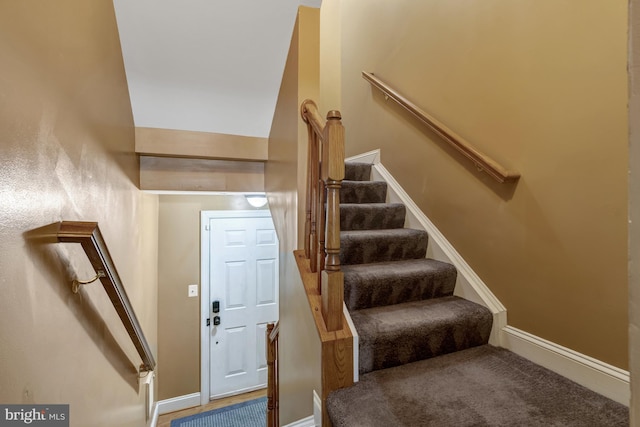stairs with baseboards