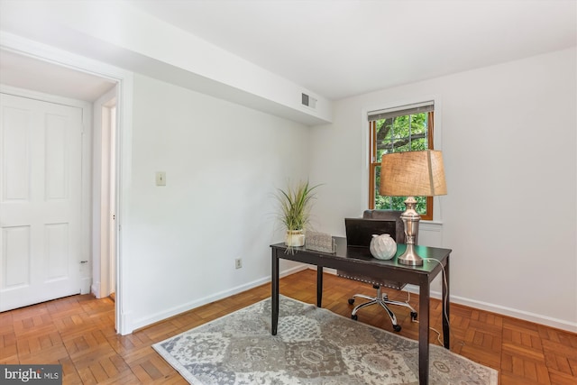 office area with baseboards