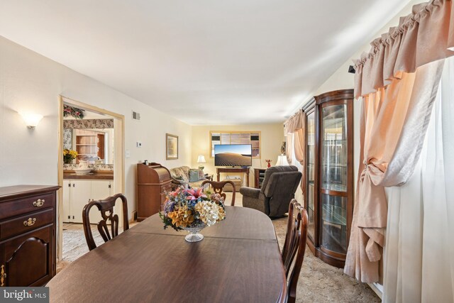 dining room with visible vents