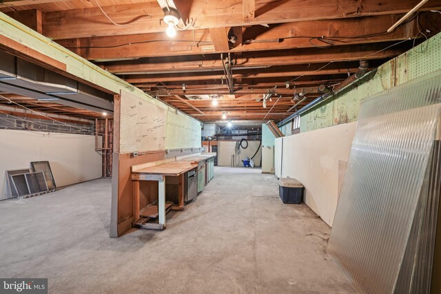 view of unfinished below grade area