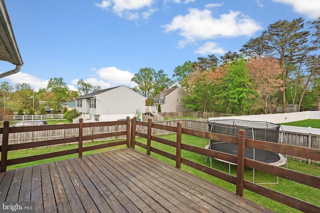 6011 Bauman Dr, Elkridge, MD 21075 - wooden deck with a fenced backyard and a lawn