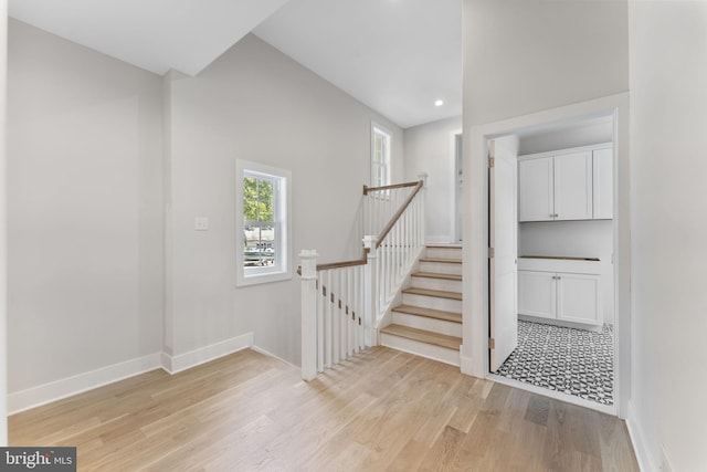 17 Hickory Ln, Malvern, PA 19355 - staircase with wood finished floors, baseboards, and recessed lighting