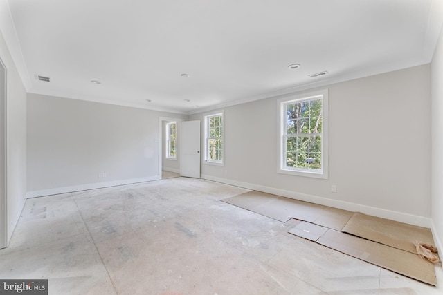 17 Hickory Ln, Malvern, PA 19355 - empty room featuring baseboards, ornamental molding, and visible vents