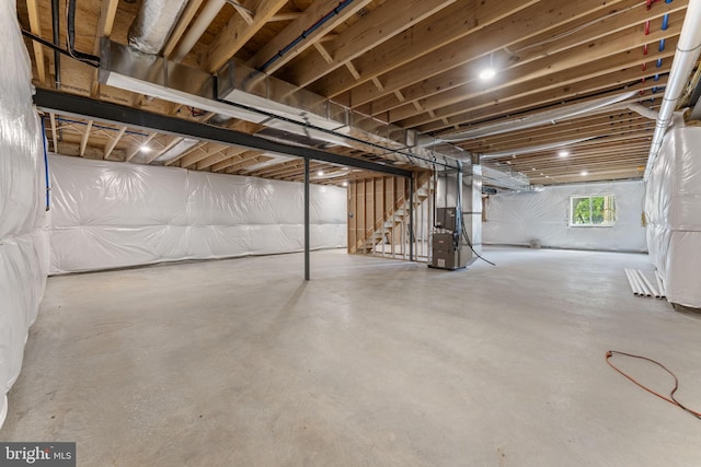 17 Hickory Ln, Malvern, PA 19355 - basement featuring heating unit and stairs