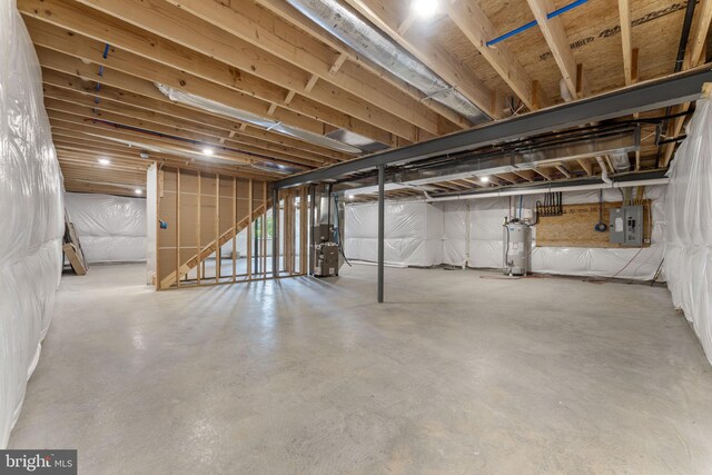 17 Hickory Ln, Malvern, PA 19355 - unfinished below grade area with stairs, gas water heater, electric panel, and heating unit